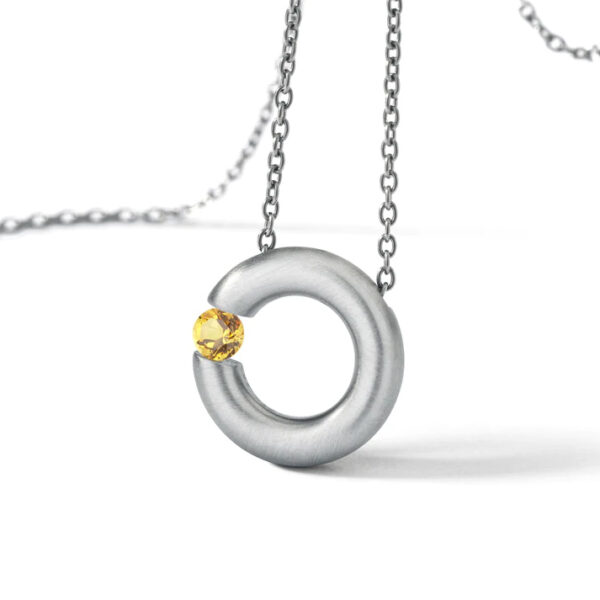 Citrine Circle Necklacee