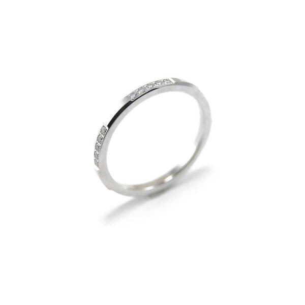 Incremental Diamond Band, White Gold